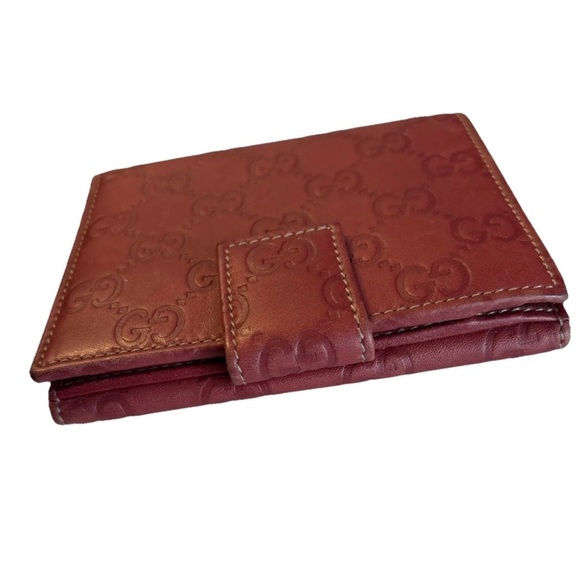 Authentic Vintage Gucci Guccissima Red Leather Wallet with box Made in Italy - Picture 5 of 12
